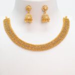 Cute Cute Balls Rajwadi 1gm Gold Plated Choker Necklace Set
