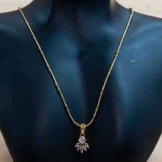 "Elegant Gold-Plated Chain with Pendant – Timeless Beauty"PWC-0995