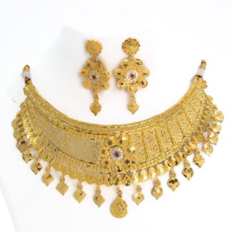 "Sparkling Forming AD Choker Set with Matching Earrings for Festive Elegance" SET-0977