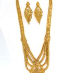 "Traditional Gold-Plated Forming Necklace Set with Matching Earrings for Festive Wear"SET-0992