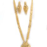 "Traditional Gold-Plated Forming Necklace Set with Matching Earrings for Festive Wear"SET-0987