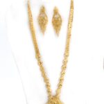 "Traditional Gold-Plated Forming Necklace Set with Matching Earrings for Festive Wear"SET-0988