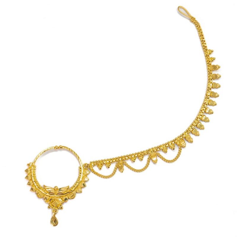 Graceful Gold Nath for Cultural Outfits