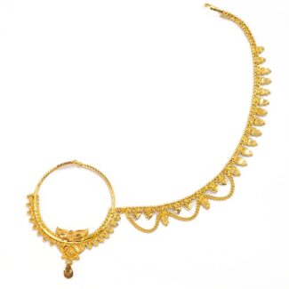 Gold Nath with Chain Look
