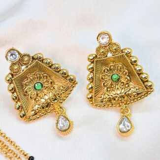 Gold-Plated Long Mangalsutra with Black Beads